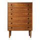 Commode haute en teck vintage danois moderne du milieu du siècle