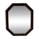 Vintage brown wooden octagonal mirror 58x48