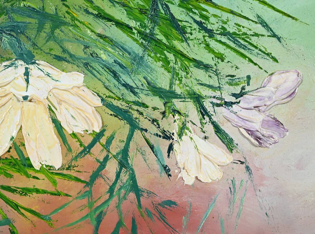 Oil on Panel “Wild Flowers” by I. Kitter Ferrus – Mid 20th Century