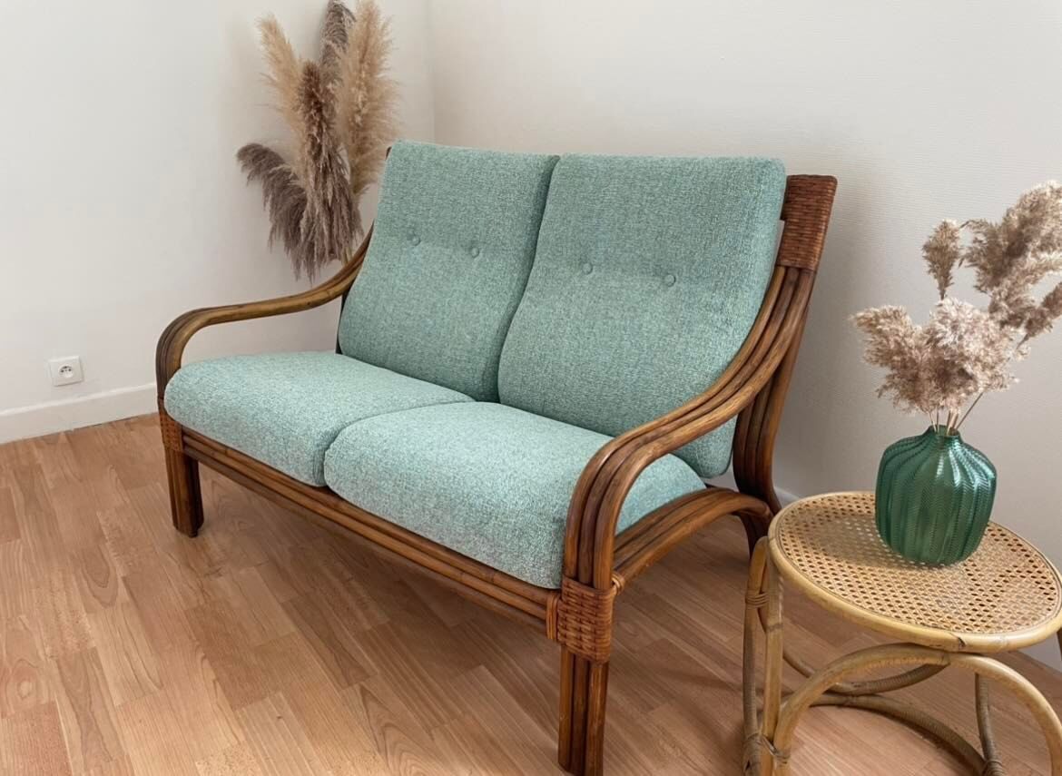 2-seater rattan bench