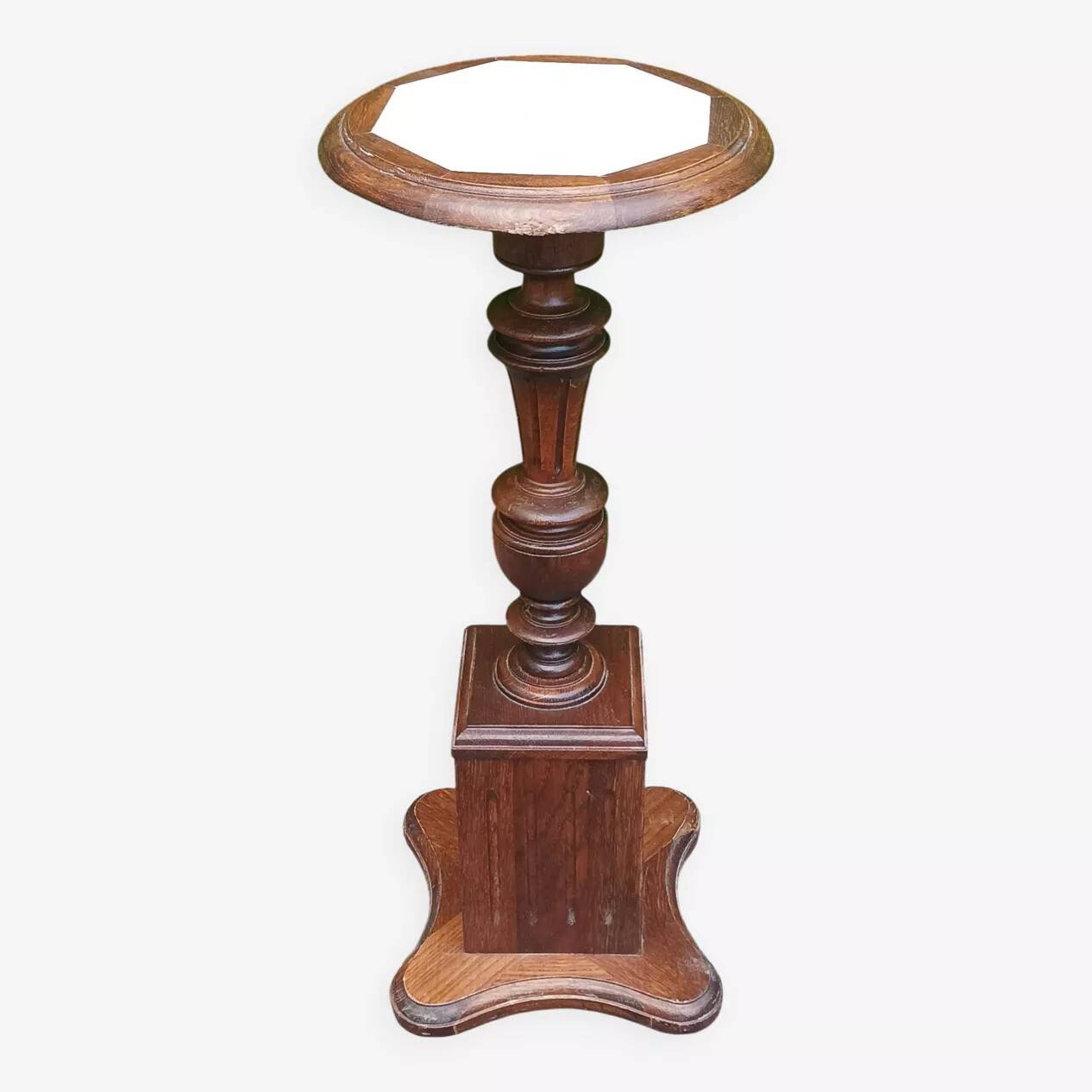 Carved oak stool