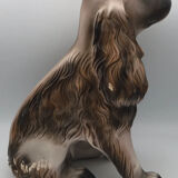 Vintage painted ceramic cocker spaniel dog statue 27 cm
