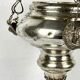 19th-century sanctuary chandelier in silver-plated brass, decorated with angels, 78 cm.