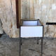 Stool chest formica wood feet compass metal chrome vintage