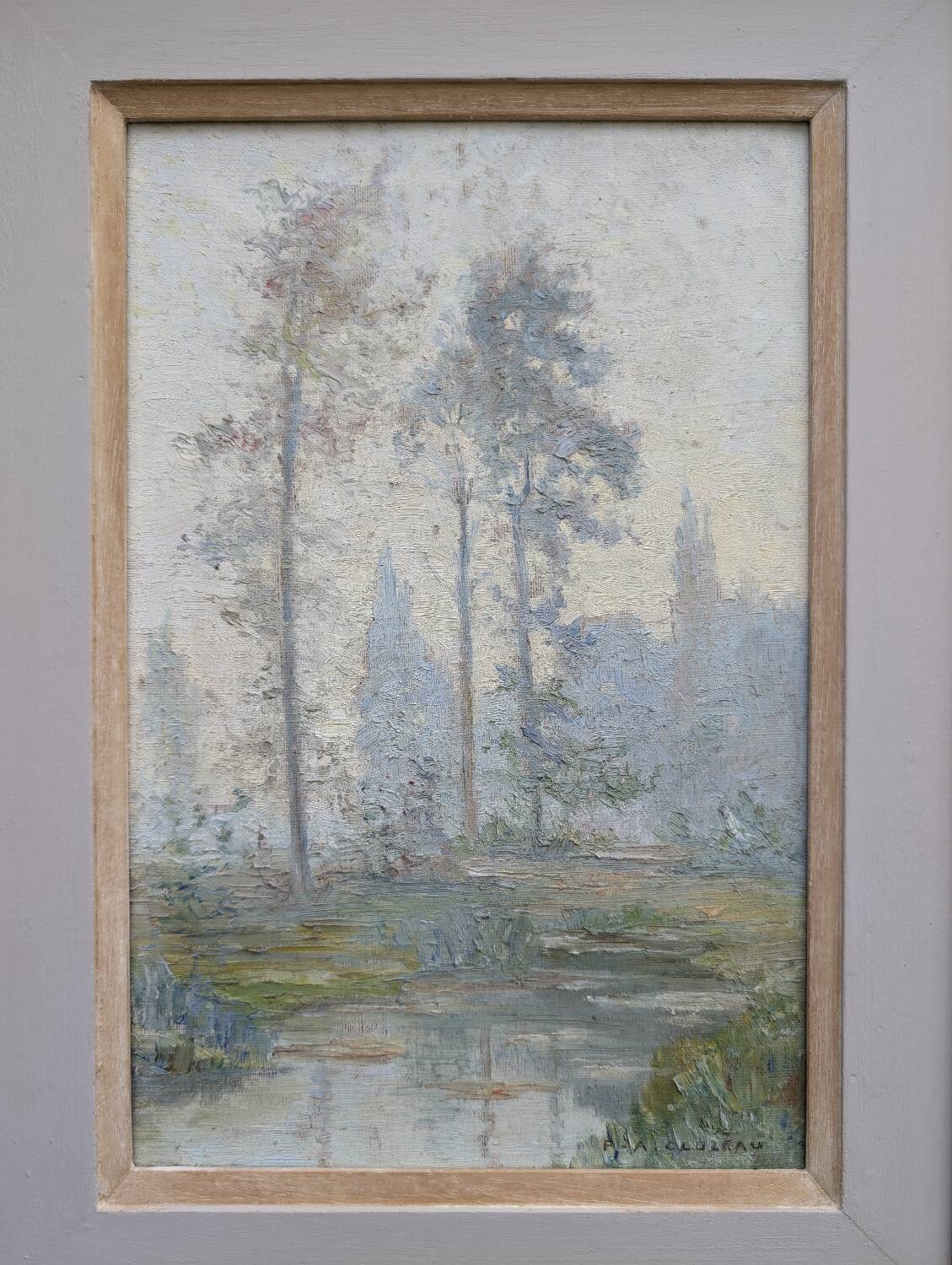 Misty landscape painting