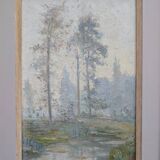 Misty landscape painting