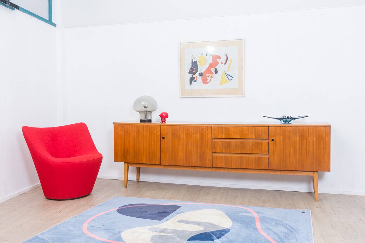 1960s walnut grand buffet, manufacturer Royal Sweden.