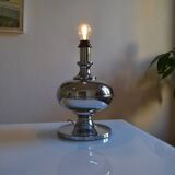 Large chrome metal lamp base 1970s vintage 70's space age