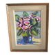 Painting on panel flowers in a vase.