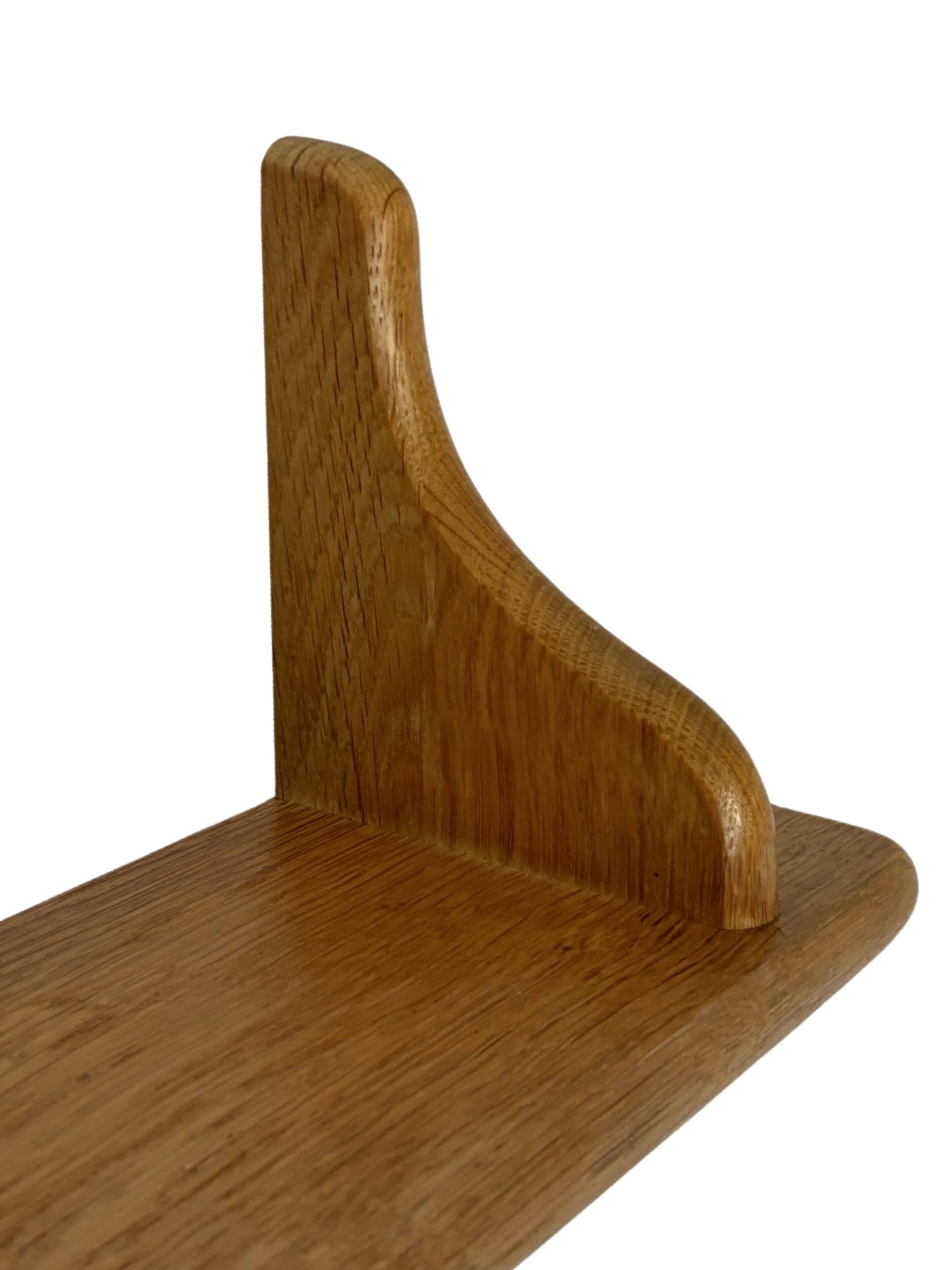 Vintage oak wall rack book shelf 1970s wood minimalist design