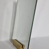 Miroir art déco rectangulaire à poser sur socle en laiton 32 cm