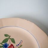 Set of 6 digoin sarreguemines dessert plates with pink flowers