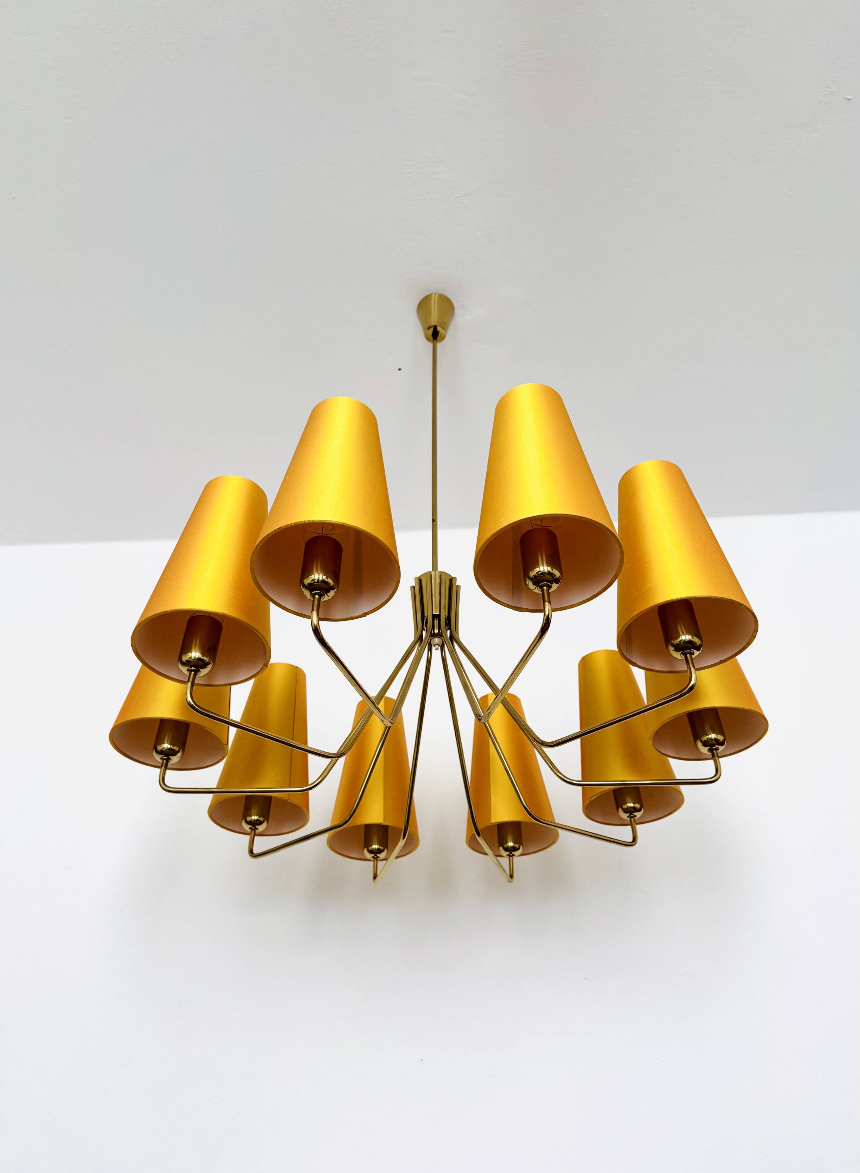 Large Brass Chandelier by Rupert Nikoll