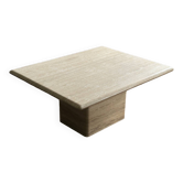 Table basse italienne en travertin du milieu du siècle