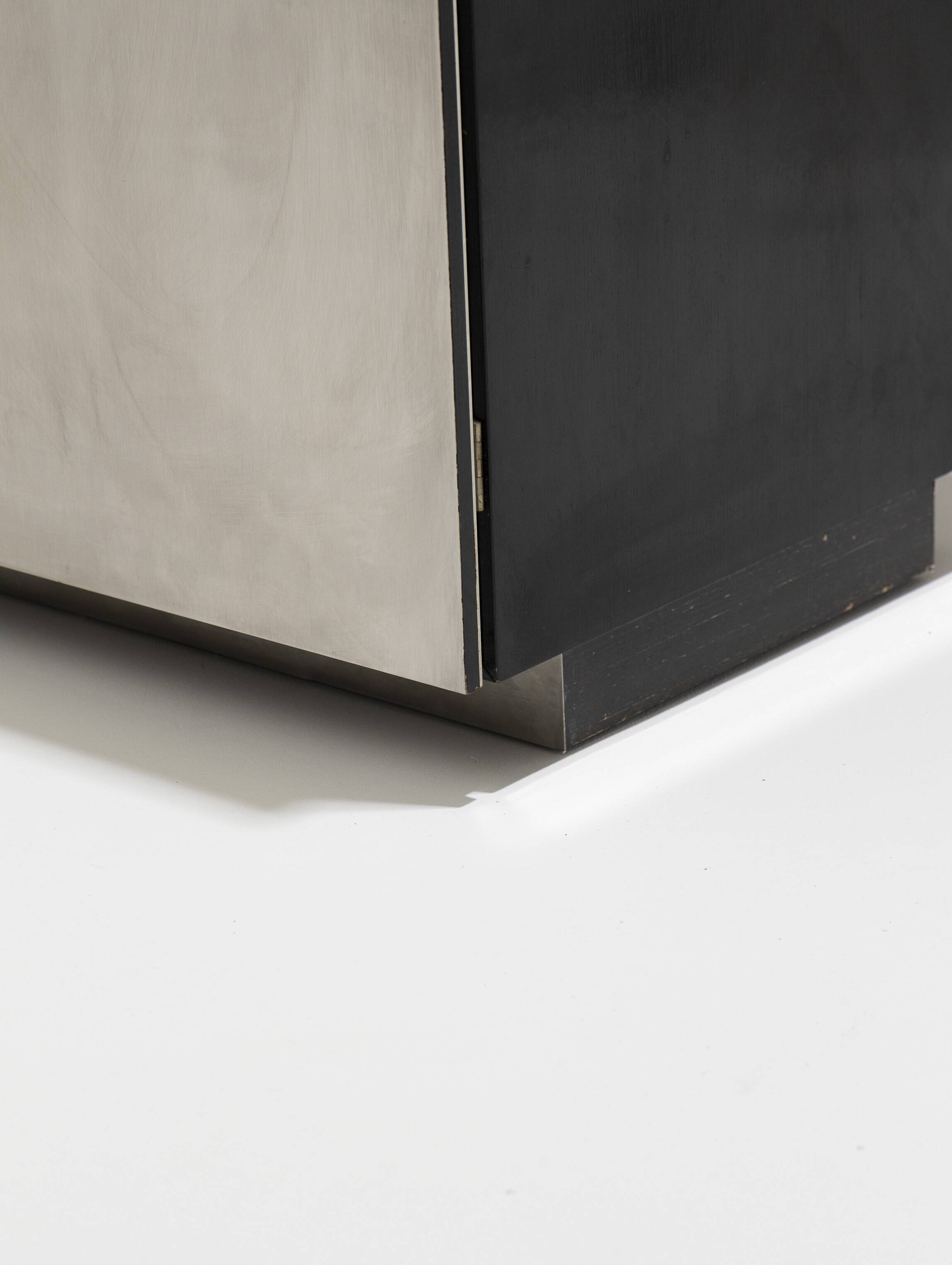 Brushed steel sideboard, lodovico acerbis, 1970s