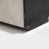 Brushed steel sideboard, lodovico acerbis, 1970s