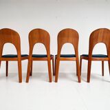 Set of 4 Niels Koefoed chairs blue, 1960s