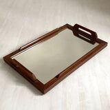 1930s wooden and mirror tray