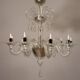 Venetian chandelier in transparent Murano glass with 10 light arms, circa 1980.