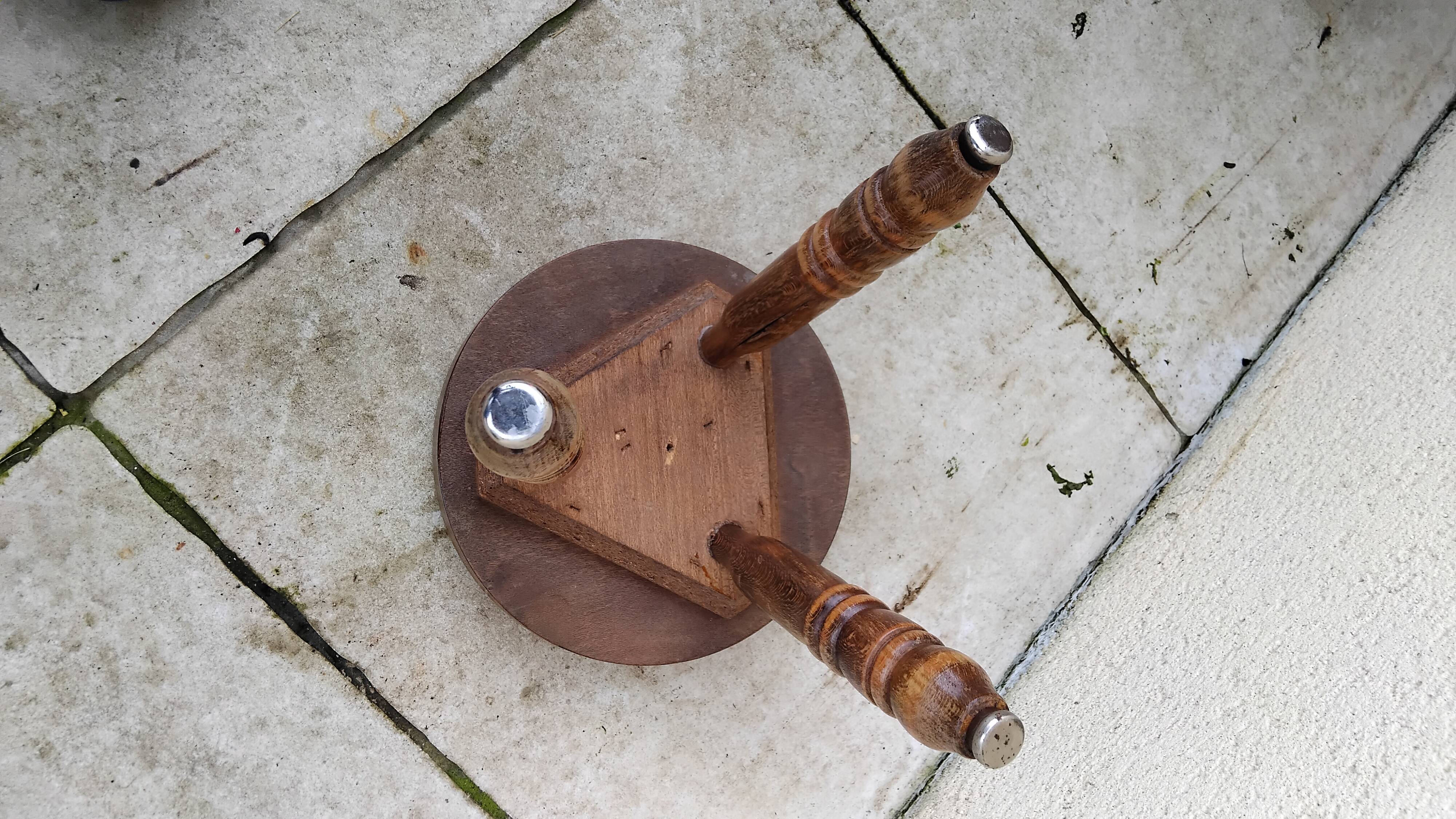 Small low vintage wooden stool