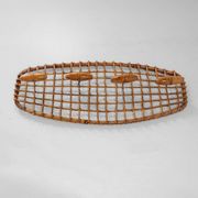 Italian Mid-Century Bamboo and Rattan Coat Rack, 1960s