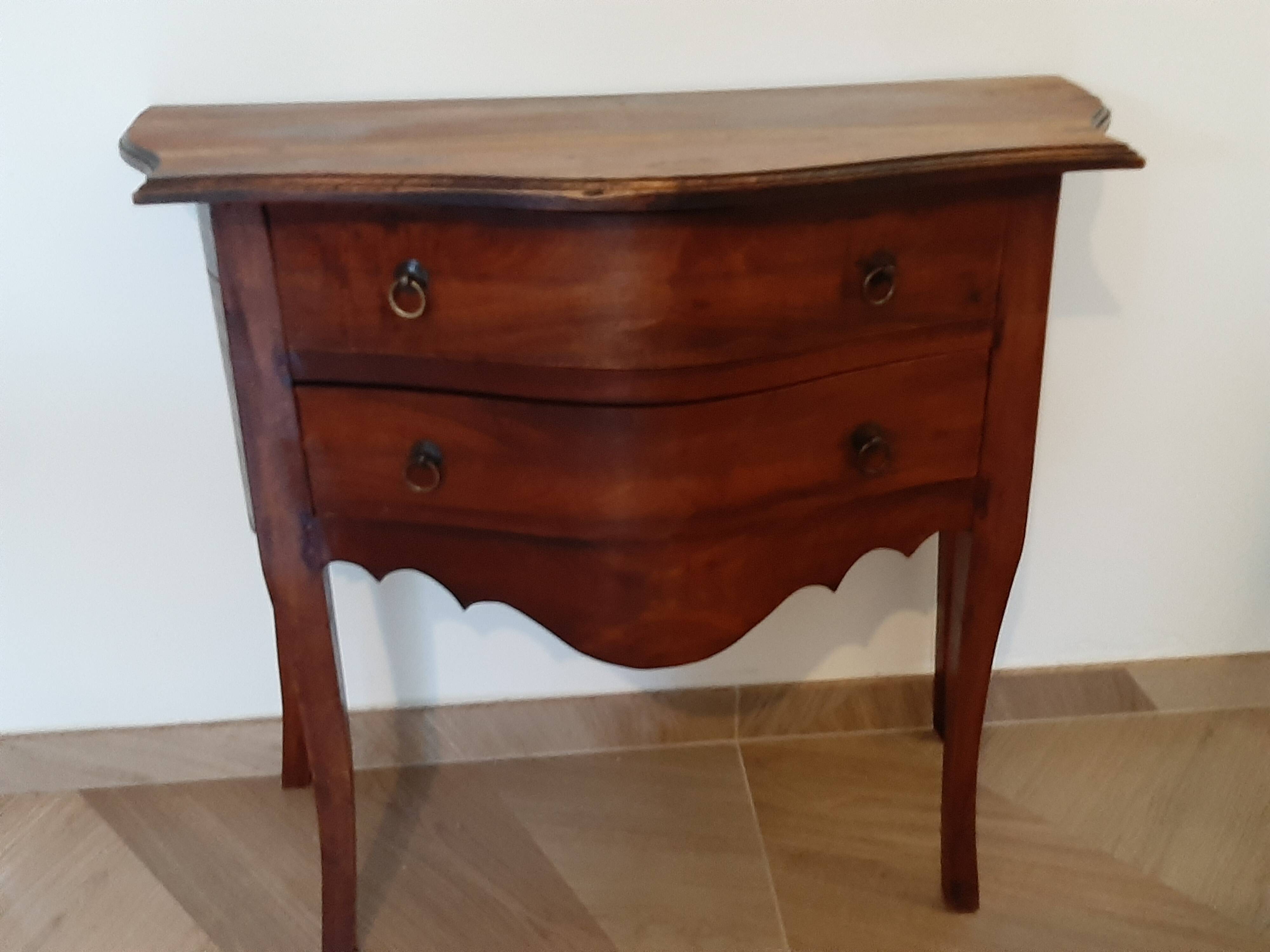 Pretty 2-drawer console chest of drawers - curved legs - Louis XVI imitation