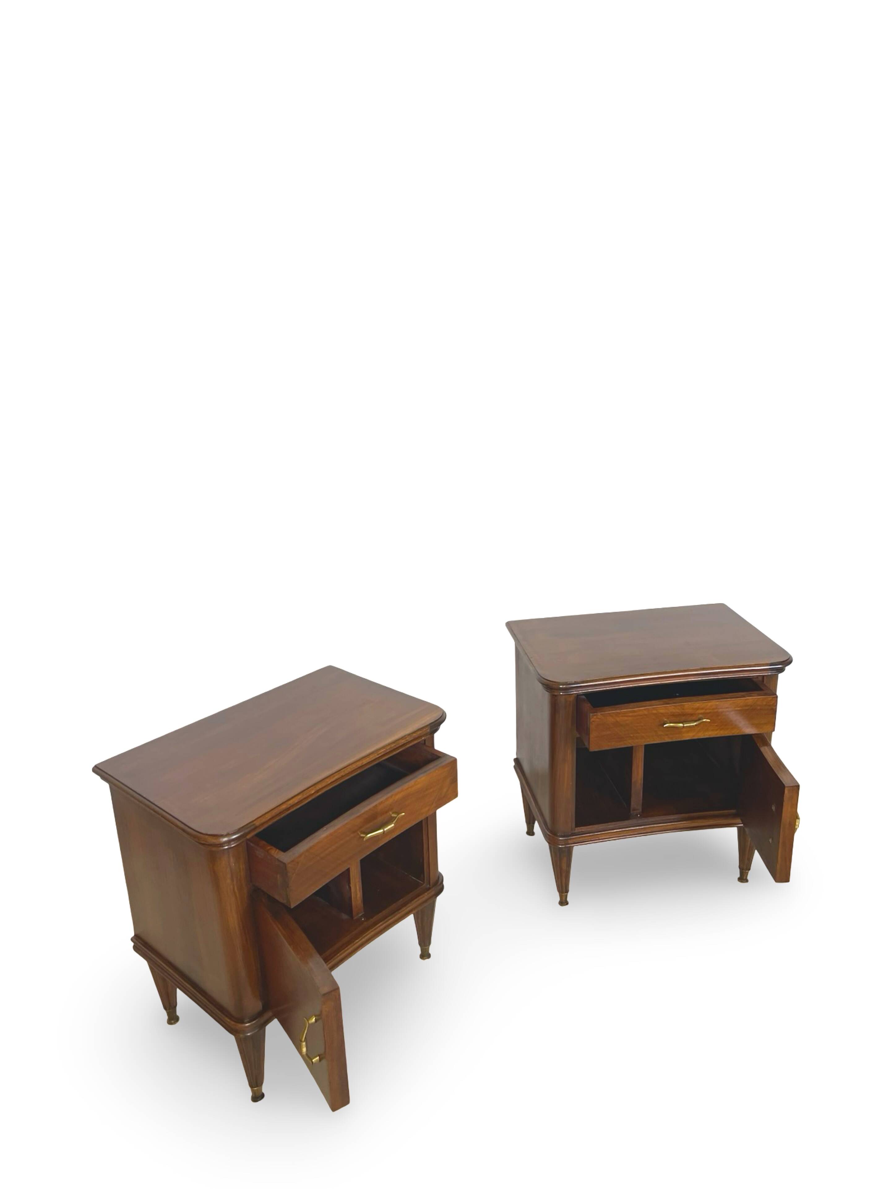 Pair of Italian bedside tables from the mid-20th century.