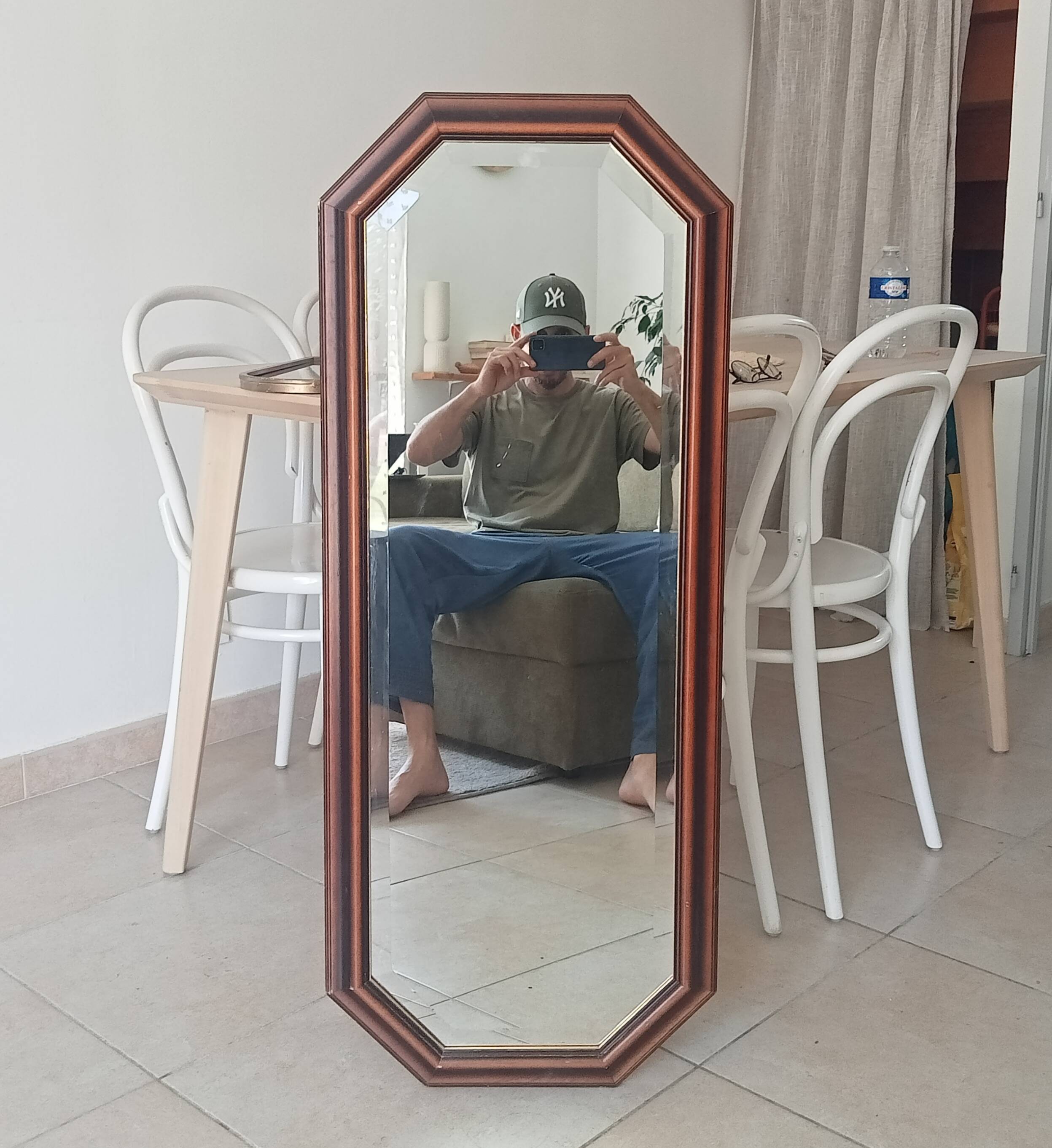 Miroir octogonale vintage biseauté années 70/80