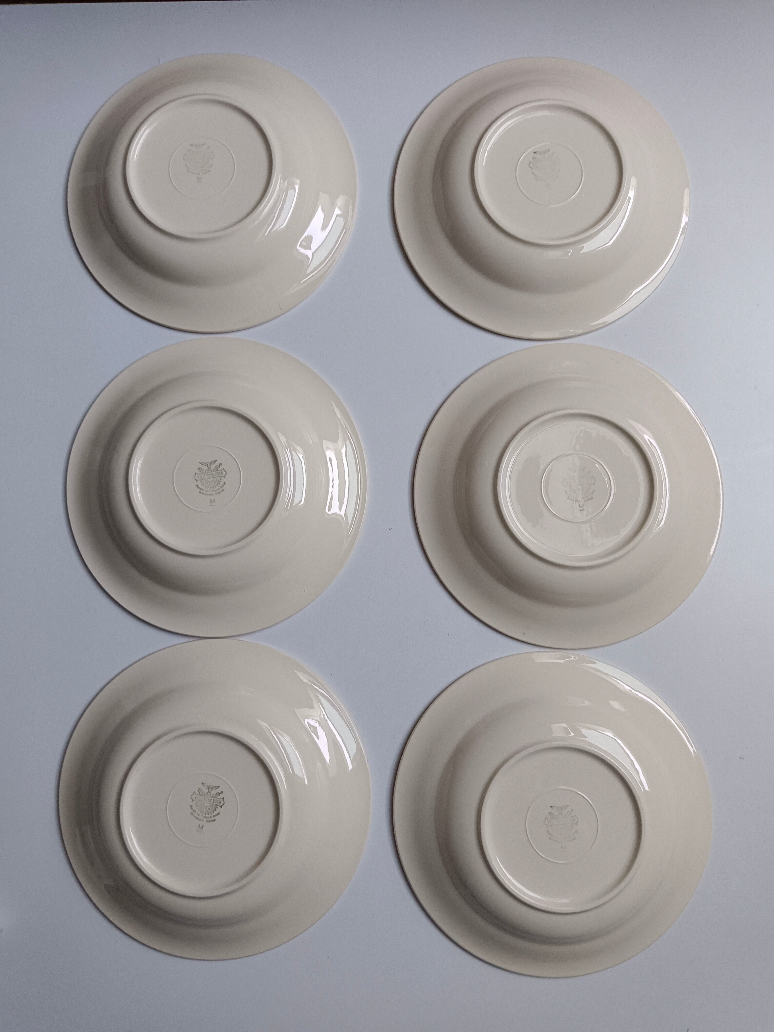 6 Assiettes Villeroy et Bloch beiges et dorées
