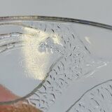 5 Small Transparent Frosted Glass Plates Vintage Floral Decor Kig Indo