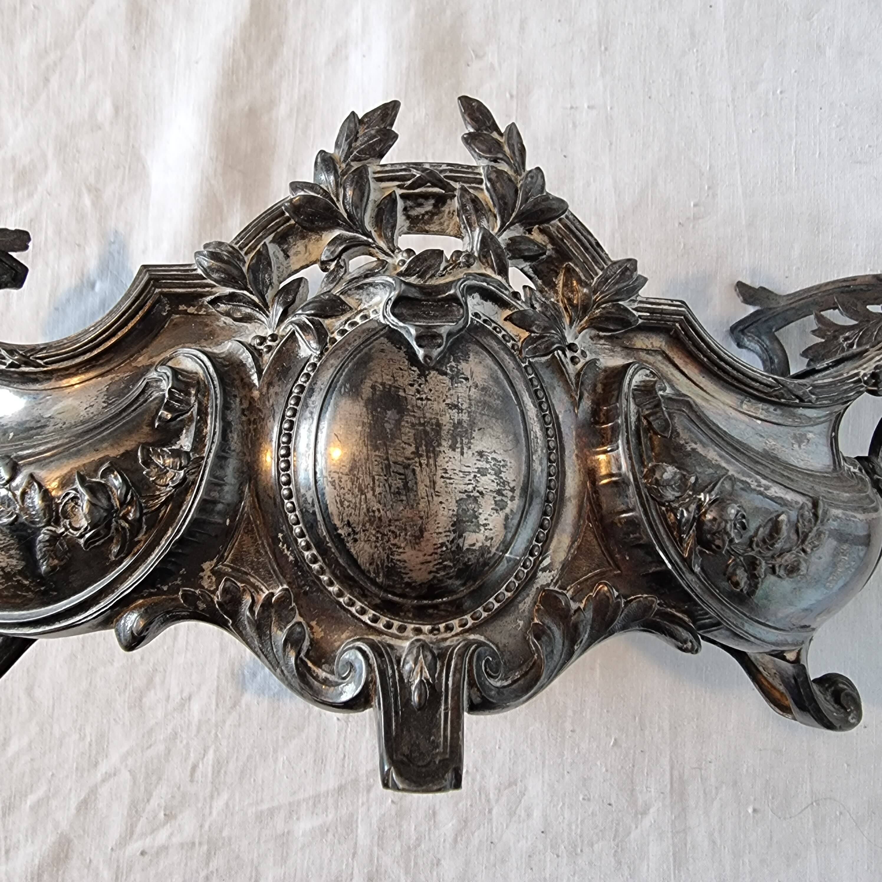 Late 19th century plated bronze planter, Louis XV style rocaille decoration