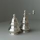 Silver-plated vintage salt shaker and pepper mill set, 1970s Italy, elegant metal table décor