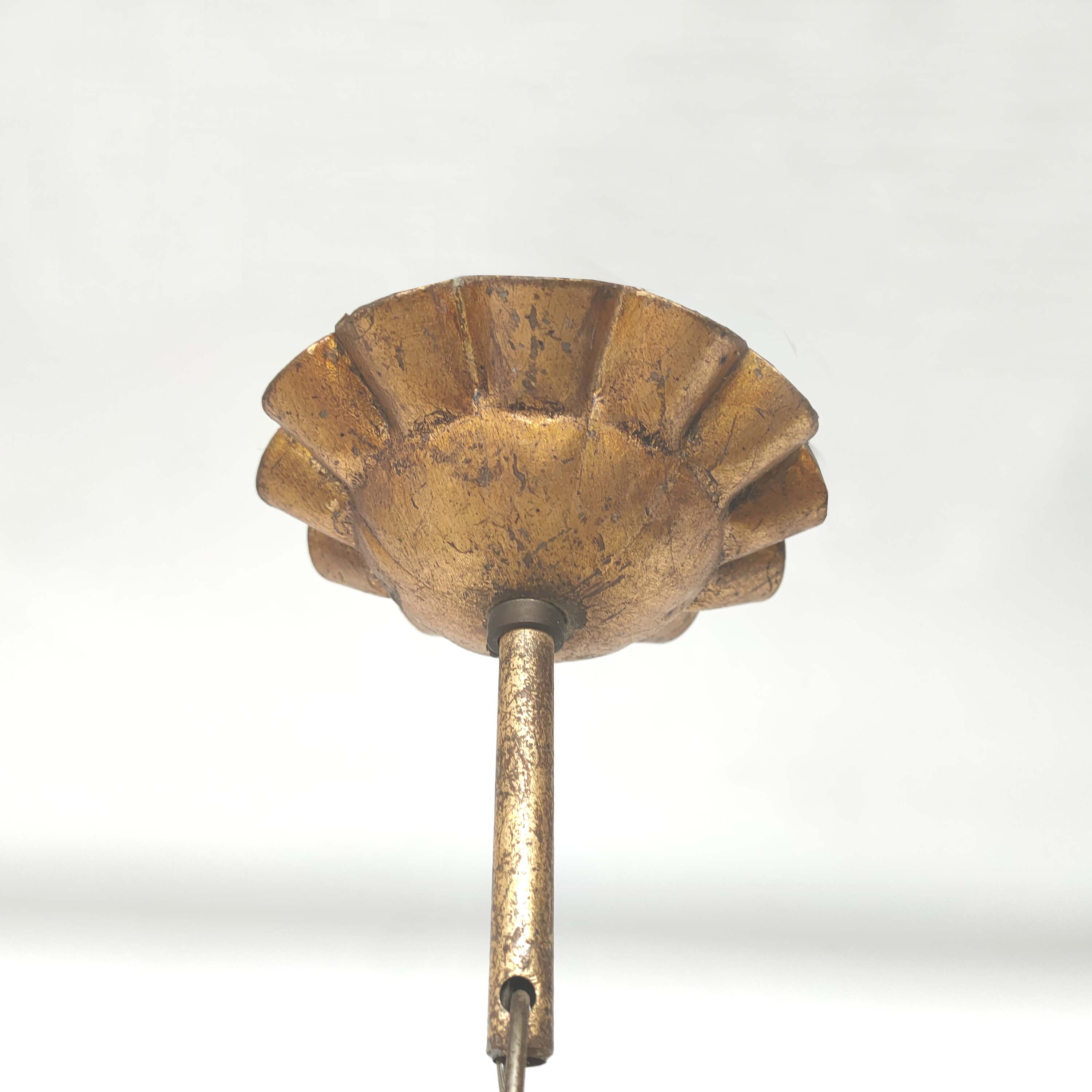 Golden metal leaf and flowers