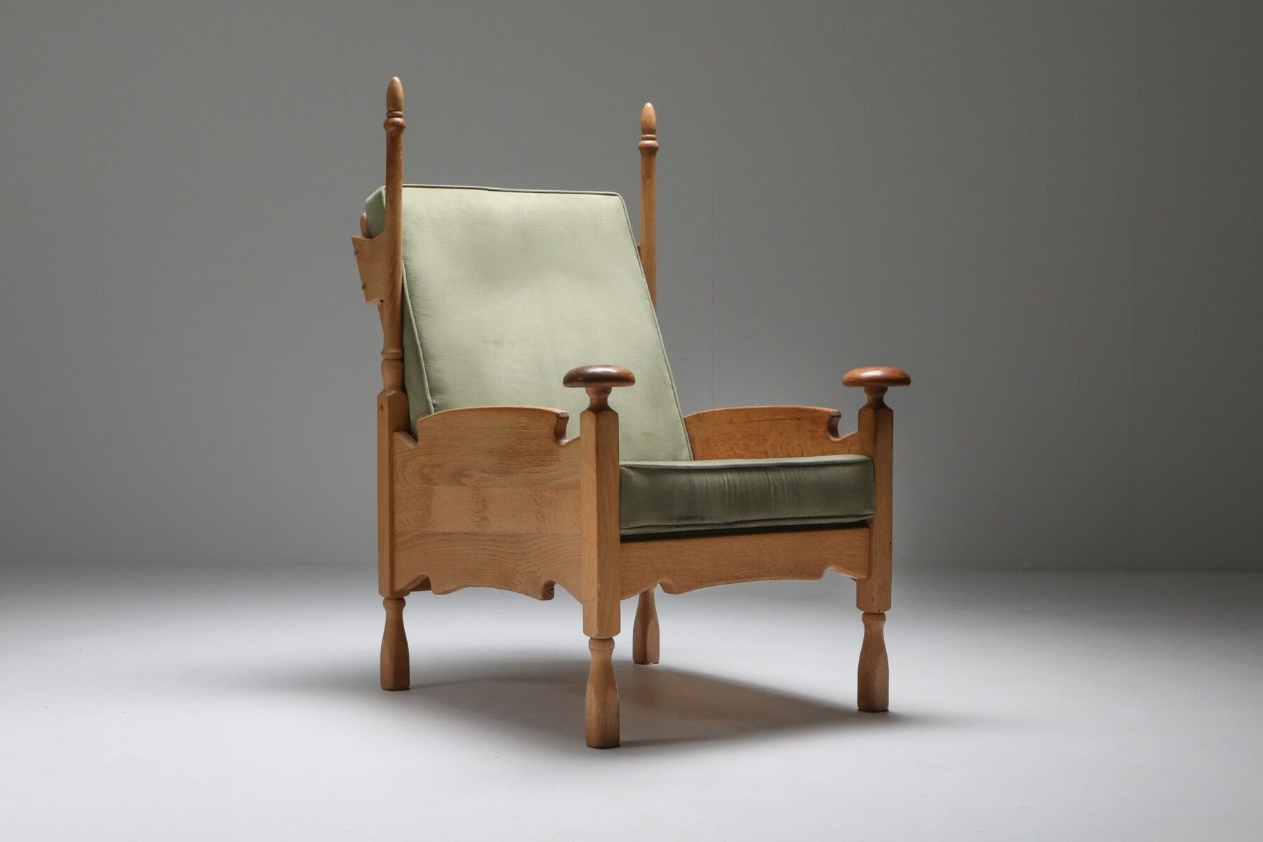 Throne long chairs in natural oak - 1950s