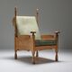 Throne long chairs in natural oak - 1950s