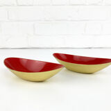 Pair of Scandinavian brass cups or bowls Ystad Metall, design Gunnar Ander, Sweden