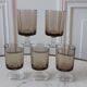 Set of 5 small glasses in smoked glass Made in France 70s