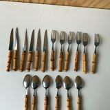 Vintage bamboo cutlery set