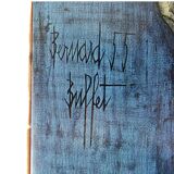 Reproduction of a painting "Clown's Head" by Bernard Buffet, 1950s