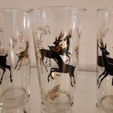 Rare golden black antelope glasses 50s