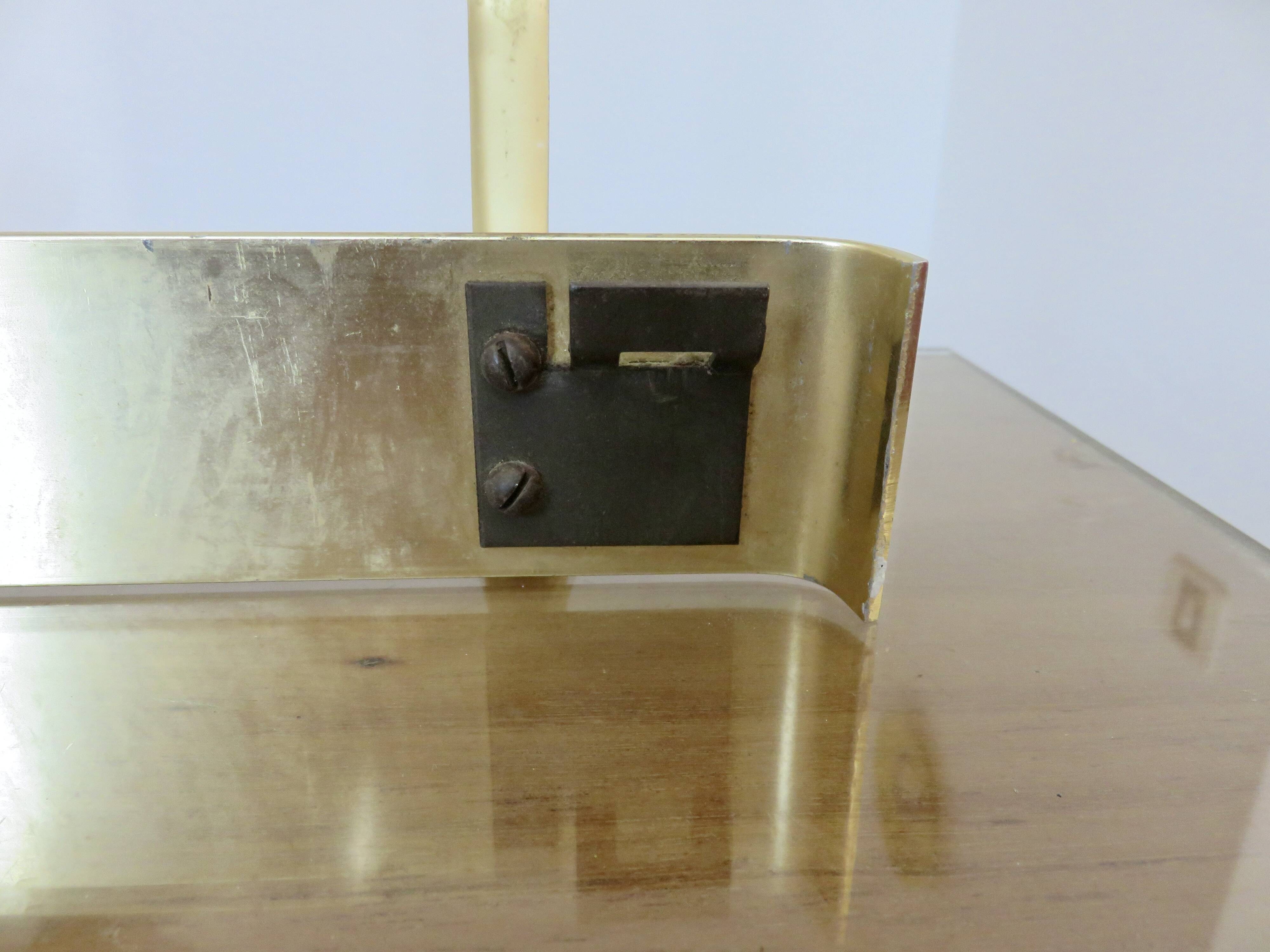 Large wall-mounted coat rack in gold aluminum, 60s-70s