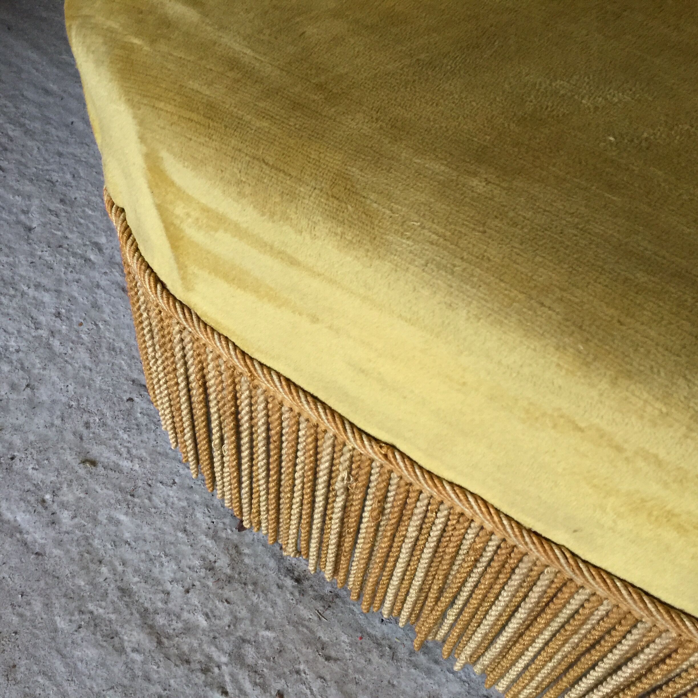 Sofa seat yellow velvet toad