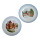 2 Saint Amand plates with castle decor