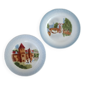 2 Saint Amand plates with castle decor
