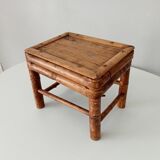 Antique burnt bamboo stool