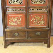 Chinese Cabinet in Red and Gold Lacquer