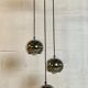 Ceiling chandelier eye ball 3 lights in vintage chrome aluminum 80's