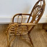Chaise enfant en rotin vintage