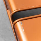 Set da 4 sedute modulari in metallo traforato anni ’80 vintage modernariato