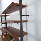 Mid Century Olof Pira Zweden teak modulair LP wandsysteem